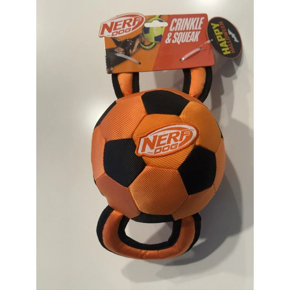 Nerf Dog Crinkle & Squeak Dog Toy Ball Halloween Squeaky Nylon